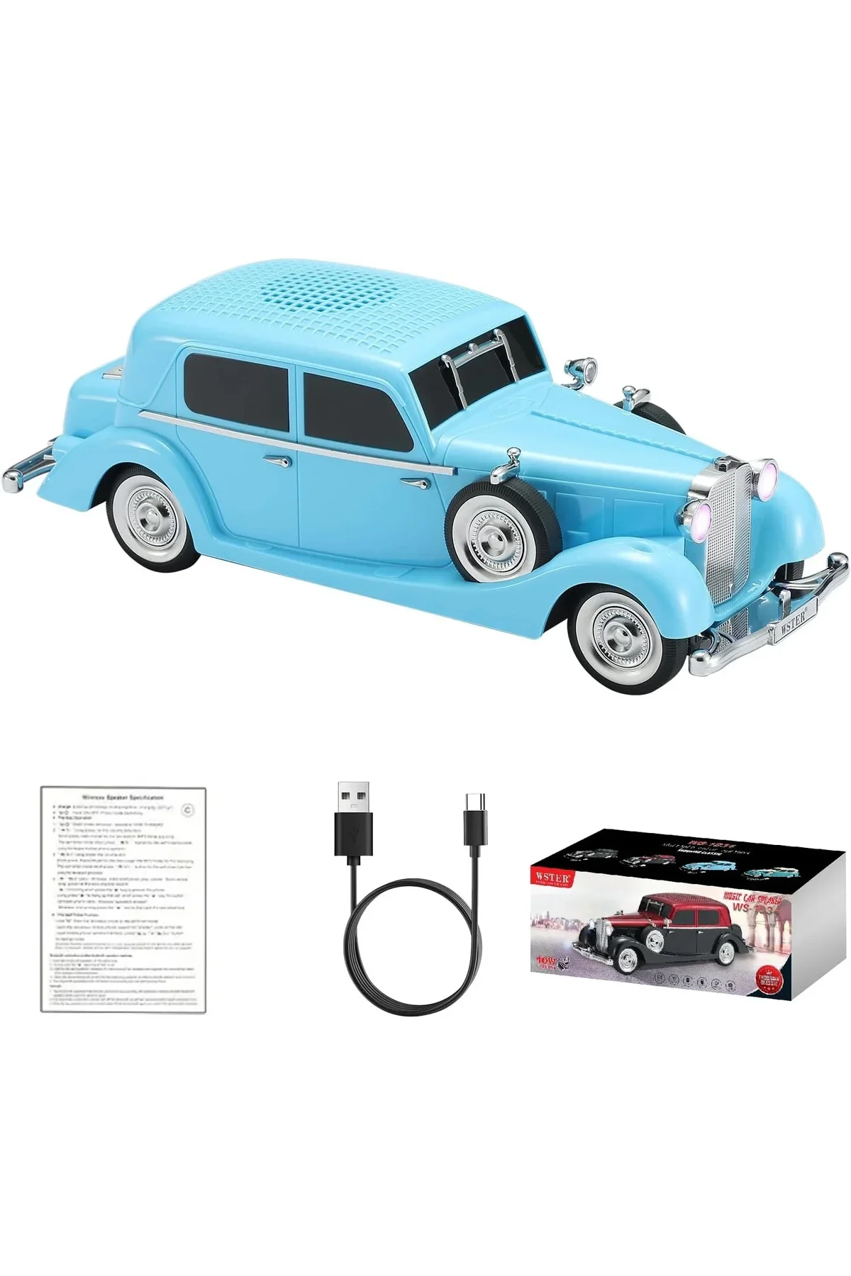 Retro Klasik Araba Bluetooth Hoparlör Kablosuz HD Ses FM Radyo YG-239