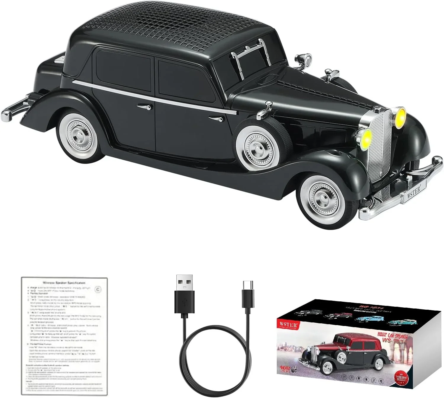 Retro Klasik Araba Bluetooth Hoparlör Kablosuz HD Ses FM Radyo YG