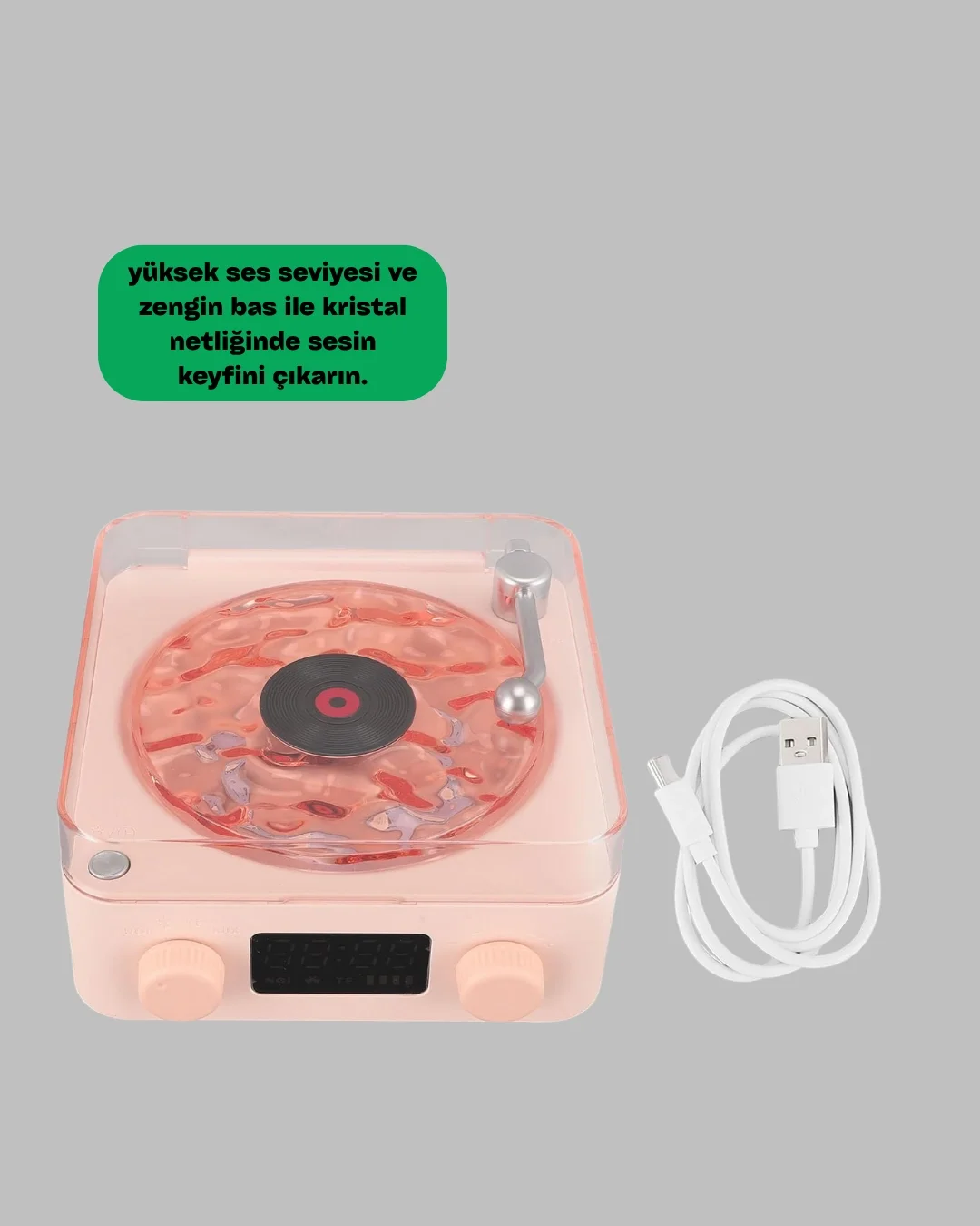 Retro Kristal Netliğinde Ses – Gece Işıklı Retro Bluetooth Hoparlör Yeni Nesil