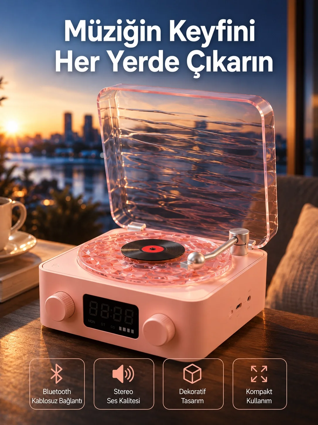Retro Kristal Netliğinde Ses – Gece Işıklı Retro Bluetooth Hoparlör Yeni Nesil