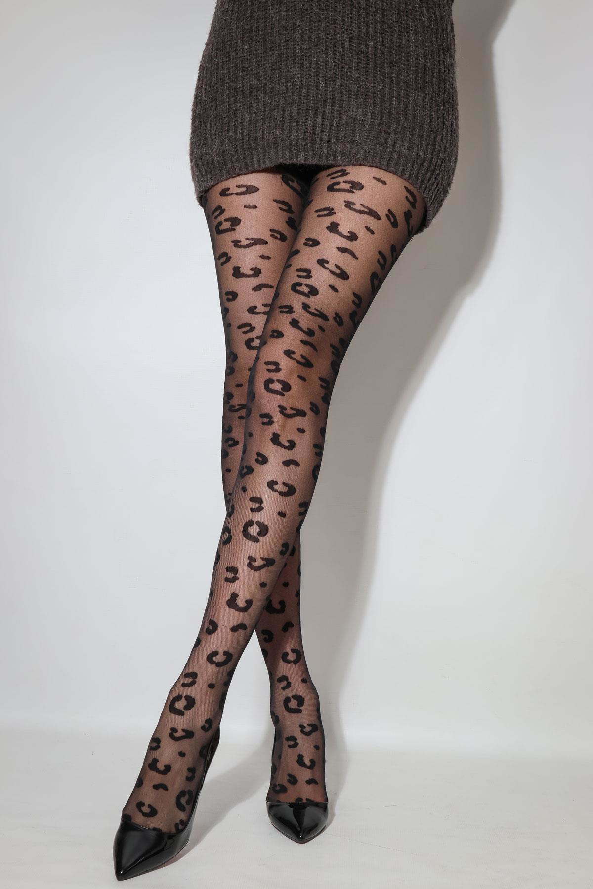 Retro Külotlu Çorap Siyah