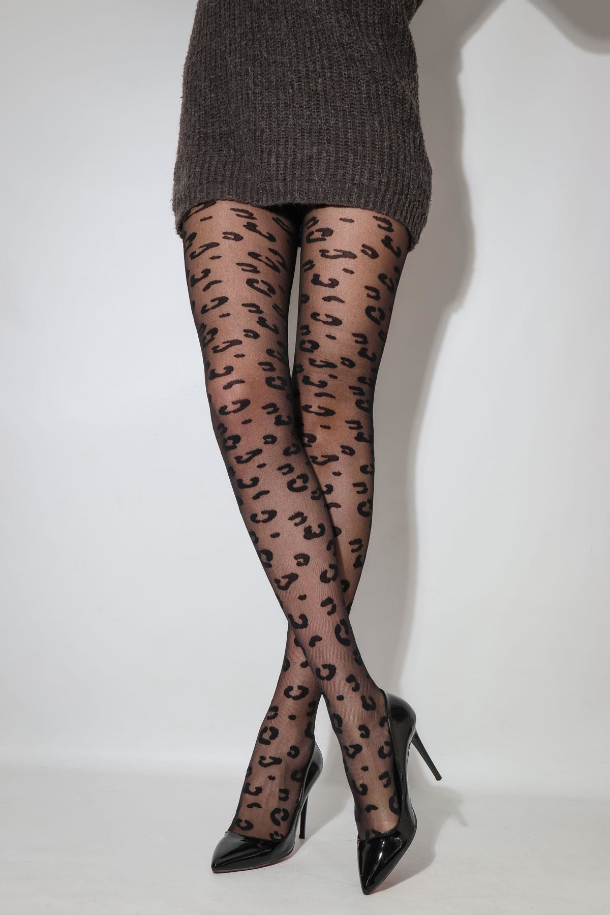 Retro Külotlu Çorap Siyah