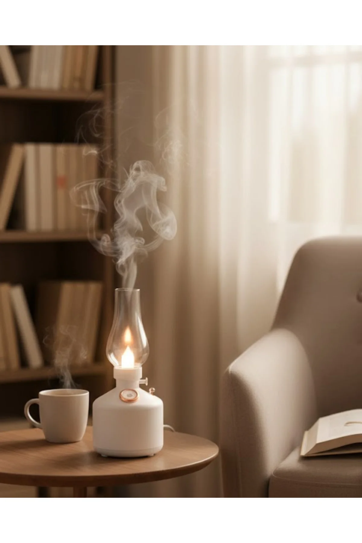 Retro LED Işıklı 1200 mAh Şarjlı Aroma Difüzörü 280 ml Su Kapasiteli