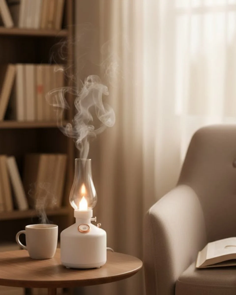 Retro LED Işıklı Aroma Difüzörü 280ml - 1200 mAh Şarjlı ve Taşınabilir Nemlendirici
