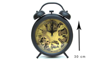 İhtiyaçavm Retro Masaüstü Metal Çarklı Saat Roma Rakamlı Köstek Modeli