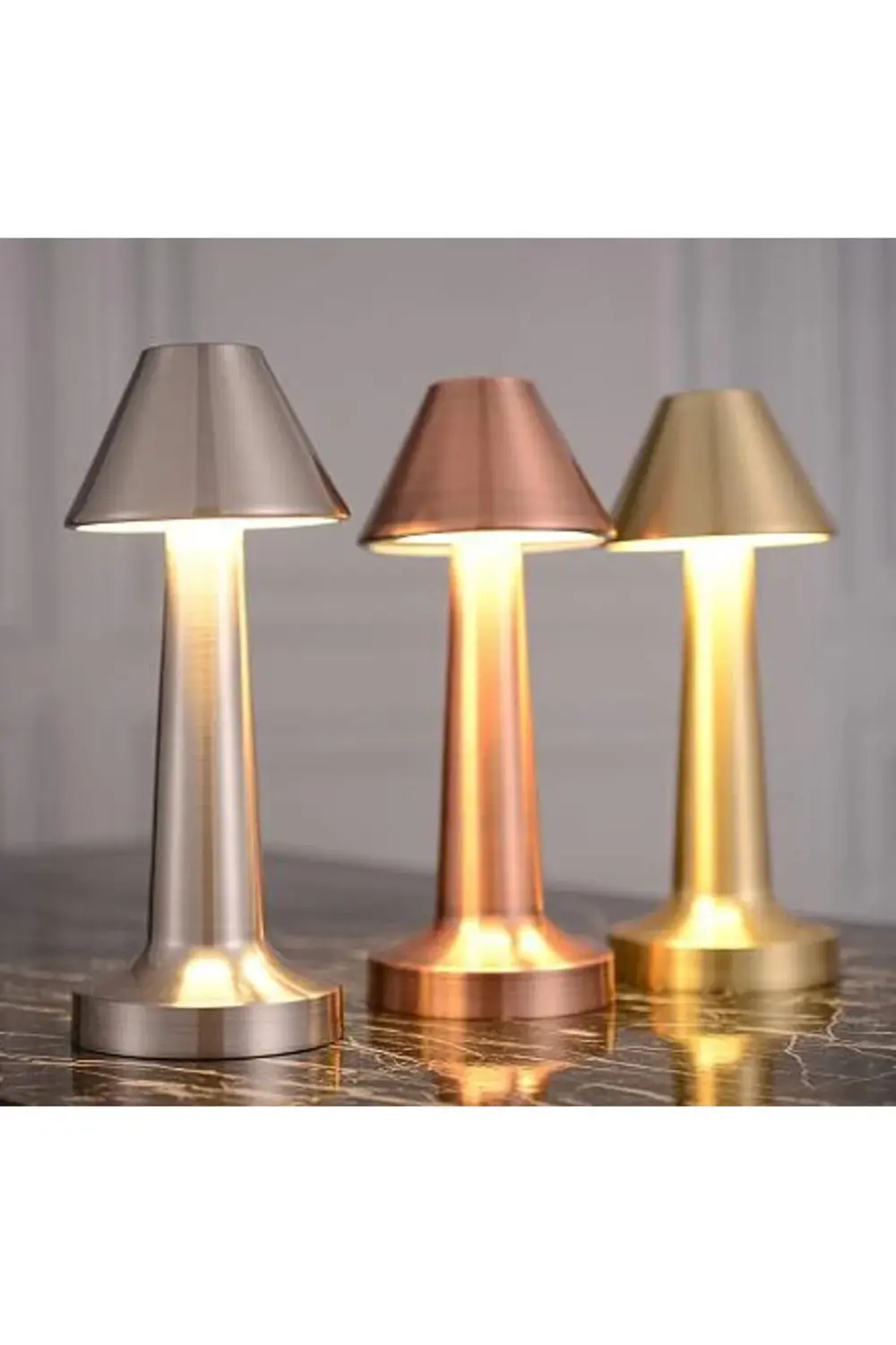 Retro Model Masa Lambası Dimmerli Şarjlı Dekoratif Dokunmatik Gec