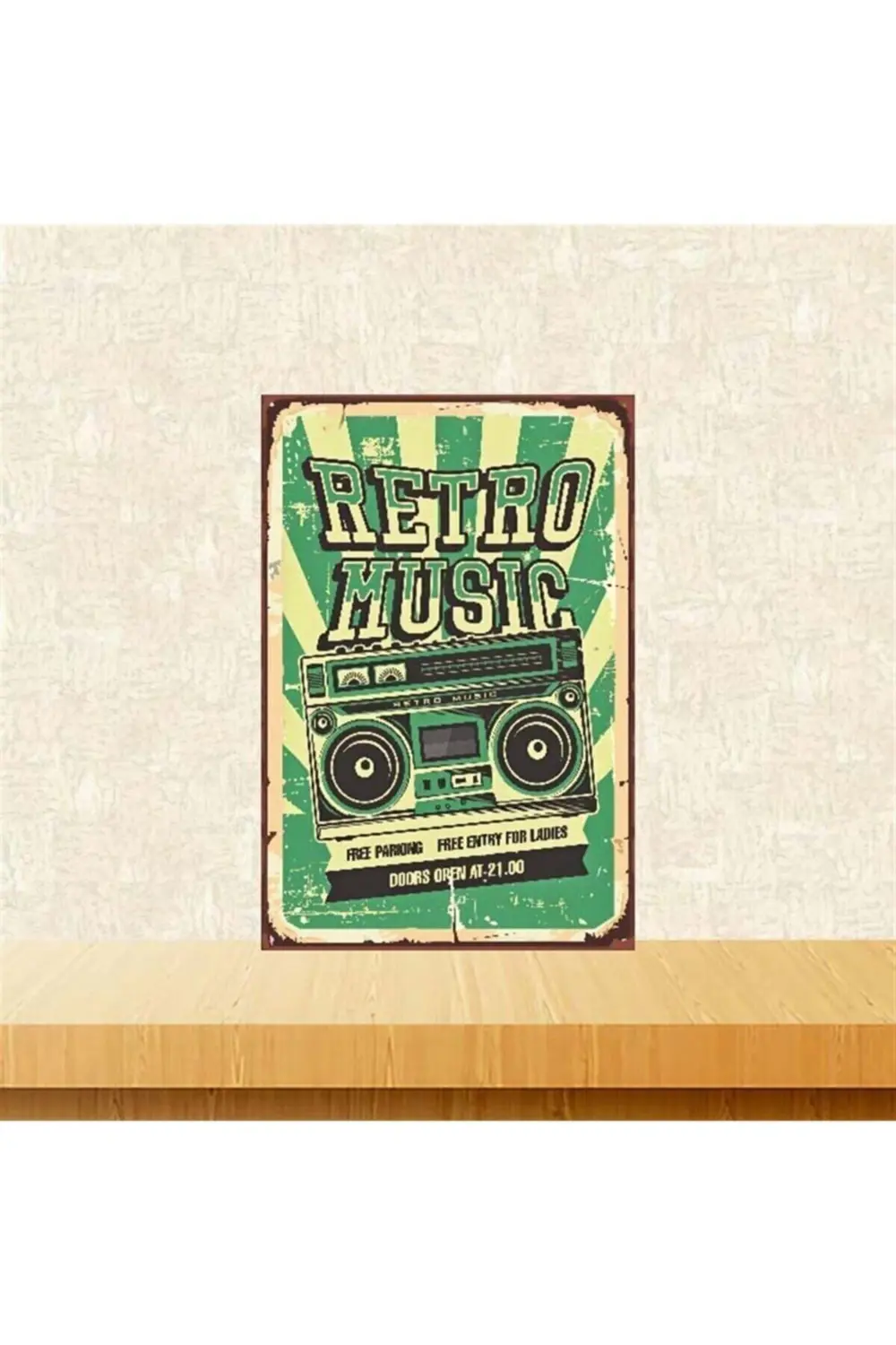 Retro Music Retro Ahşap Poster 20x30 Cm