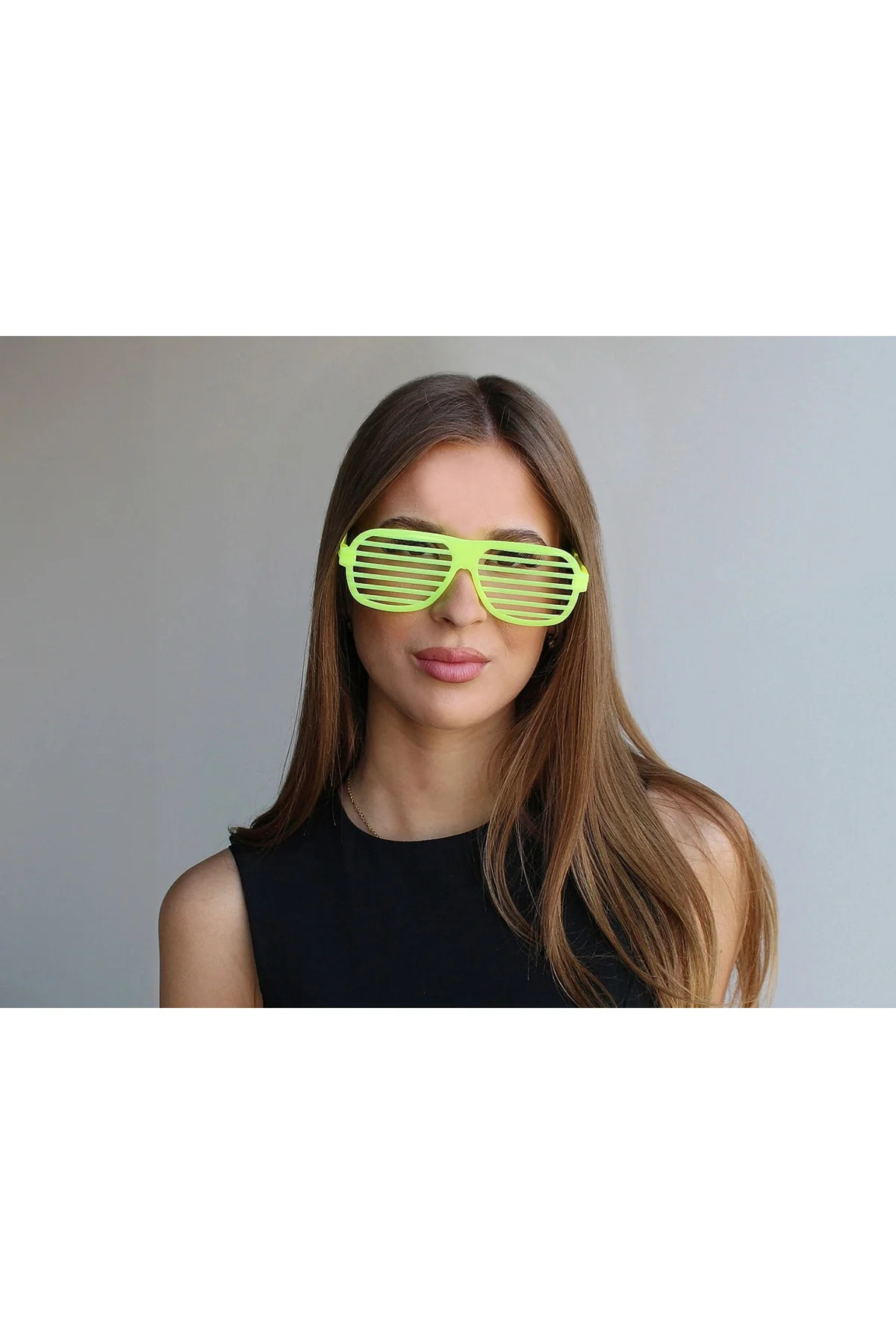Retro Neon Fosforlu Panjur Gözlük - 12 Adet