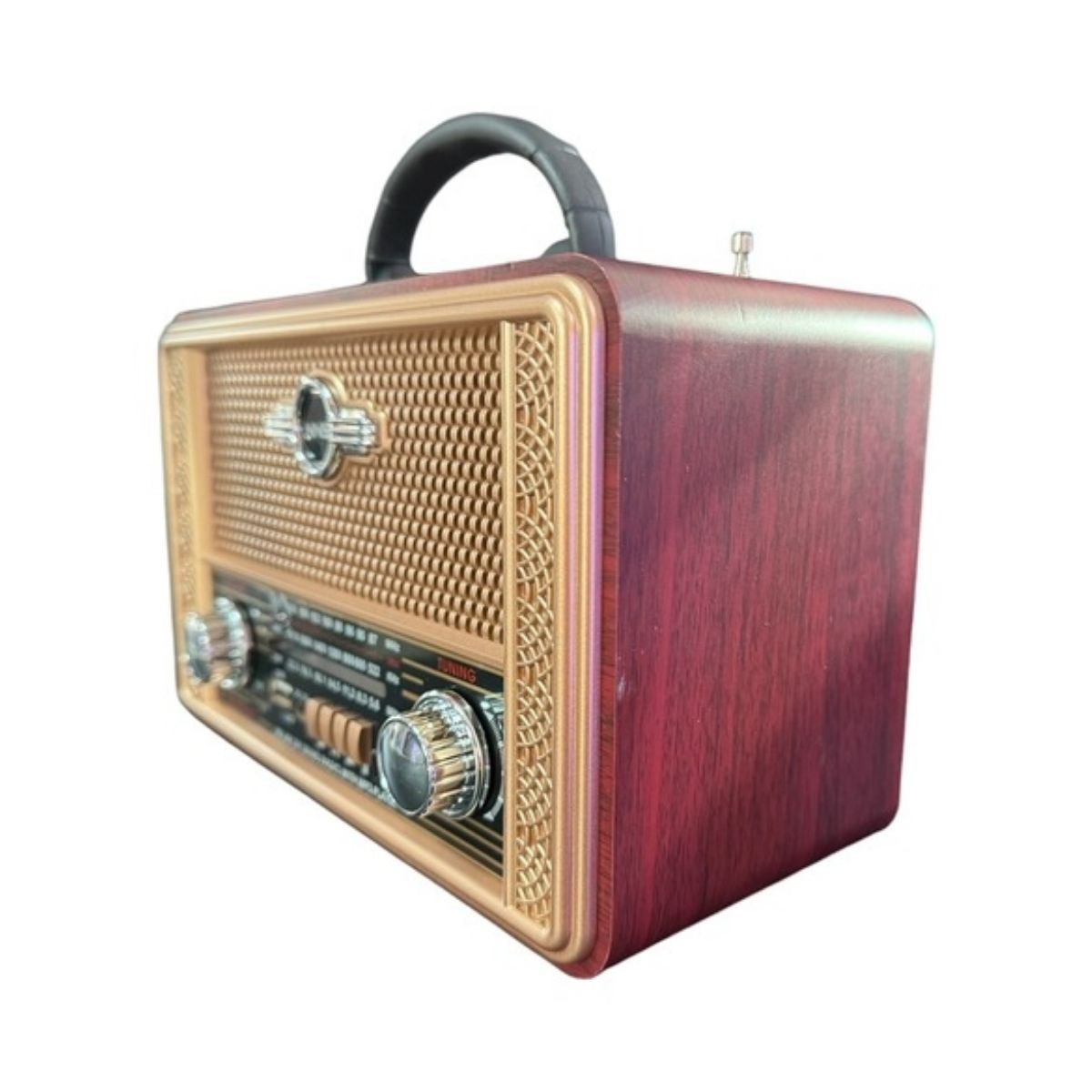 Retro, Nostaljik, Ahşap Tasarım Bluetooth Hoparlörlü, Şarjlı, Taş