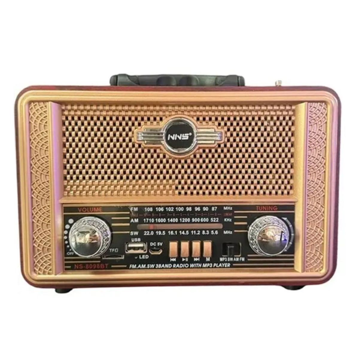 Retro, Nostaljik, Ahşap Tasarım Bluetooth Hoparlörlü, Şarjlı, Taş