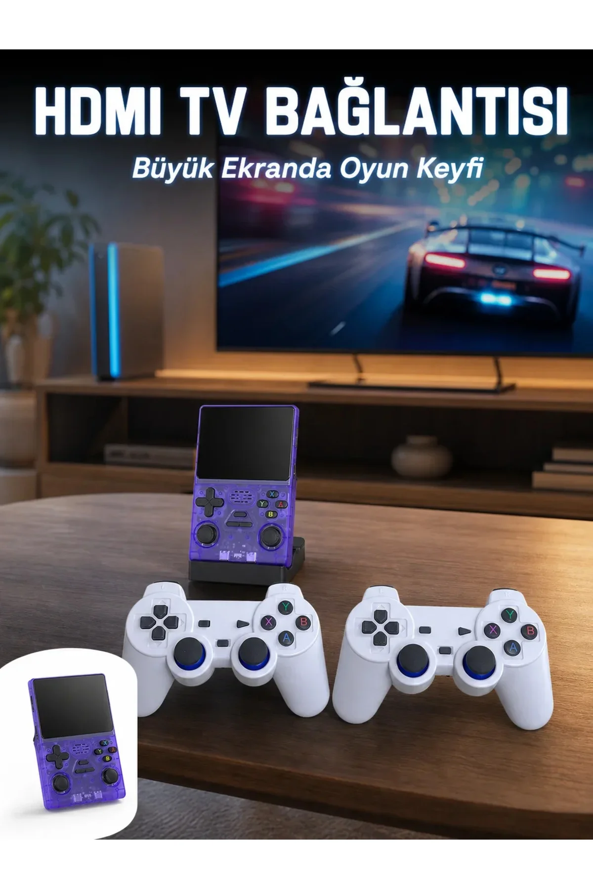 Retro Oyun Konsolu 2 Kablosuz Oyun Kolu ve IPS Ekranlı Retro Oyun Konsolu 2 Kablosuz Oyun Kolu ve IPS Ekranlı