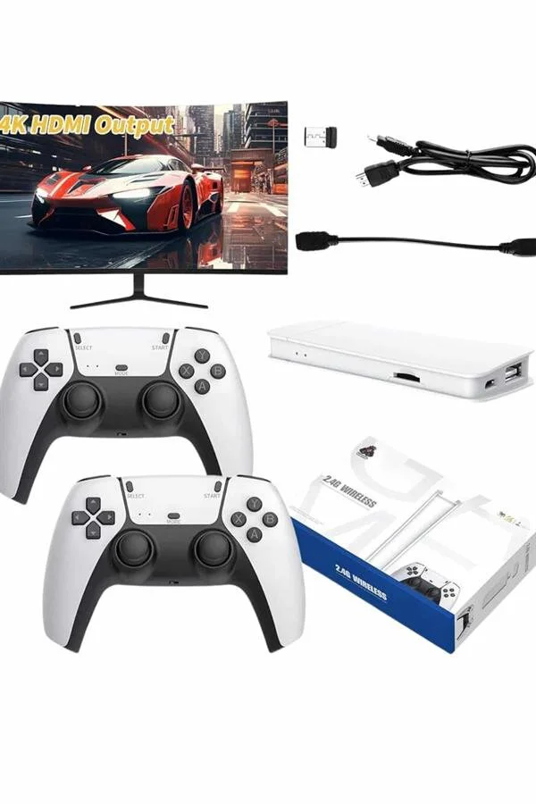 Retro Oyun Konsolu 4K 128GB Hafızalı, 26.777 Oyun ve PS5 Tarzı Kablosuz Kolu - Nostaljiyi Modernleştirin