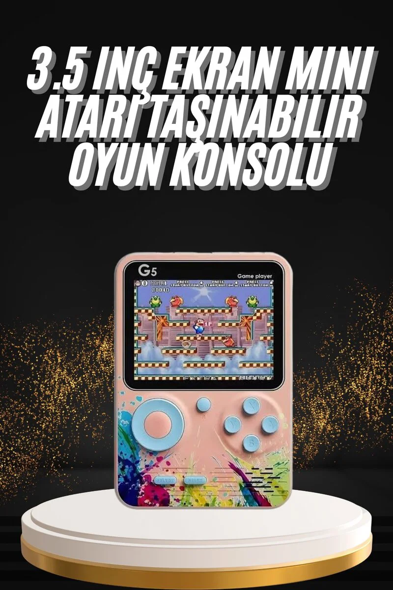 Retro Oyun Konsolu - 500 Oyunlu Taşınabilir Çift Joystick ve 3.0" LCD Ekran