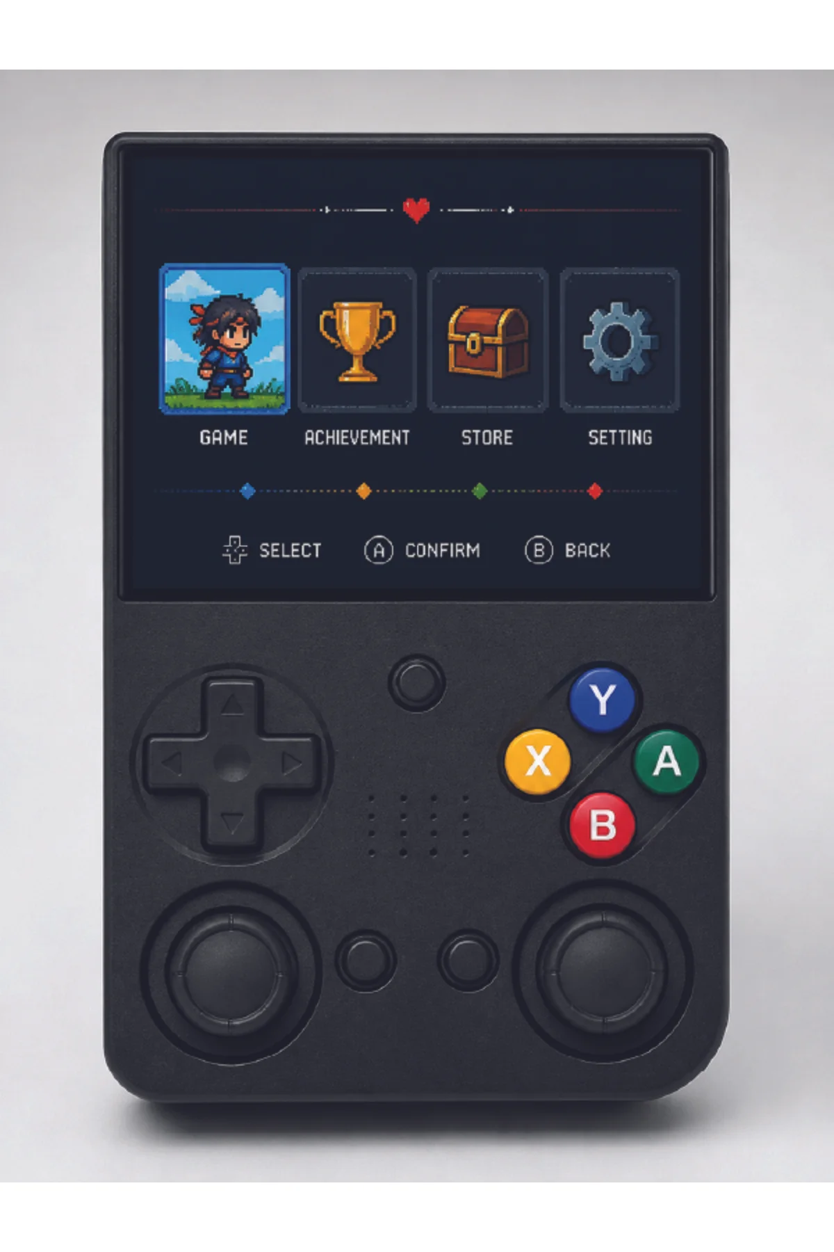 Retro Oyun Konsolu Çift Analog Joystick 64GB Hafızalı Taşınabilir El Konsolu - Görsel 5