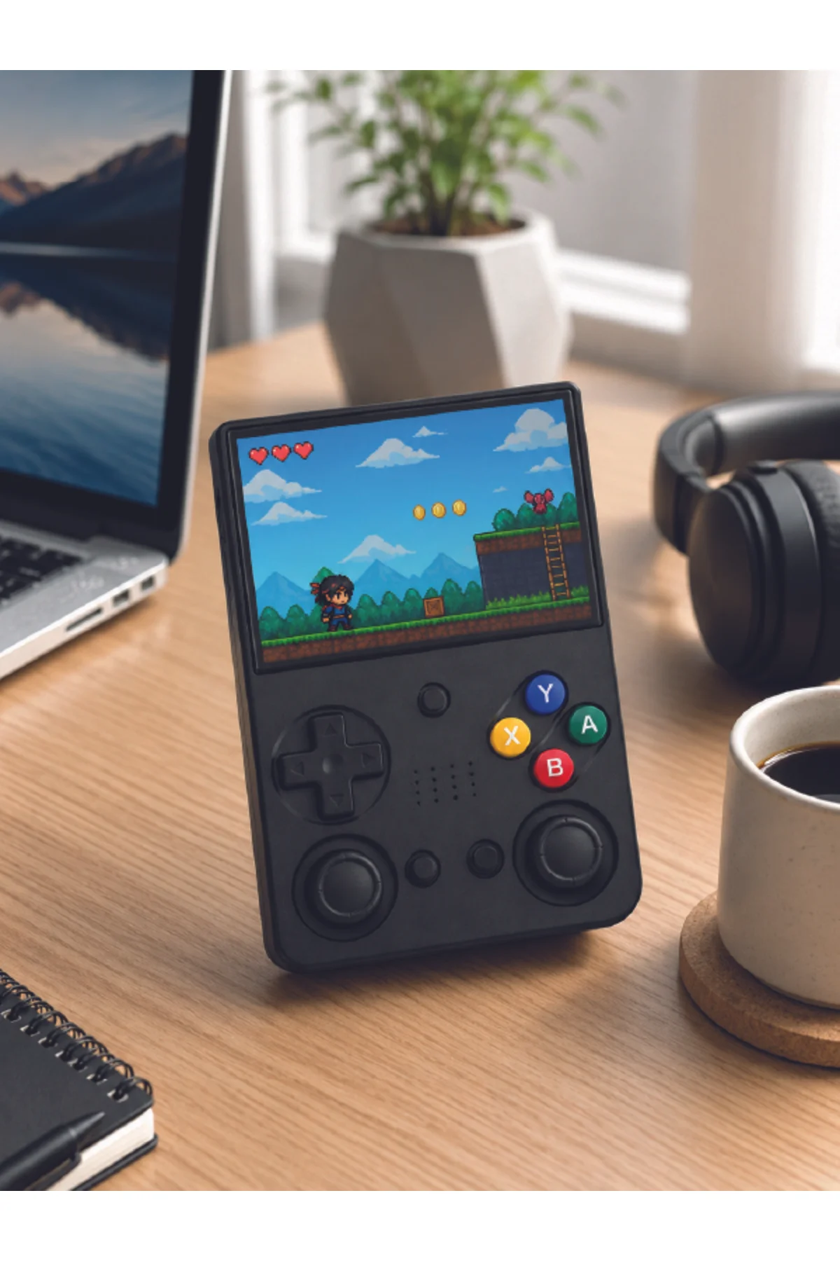 Retro Oyun Konsolu Çift Analog Joystick 64GB Hafızalı Taşınabilir El Konsolu - Görsel 2