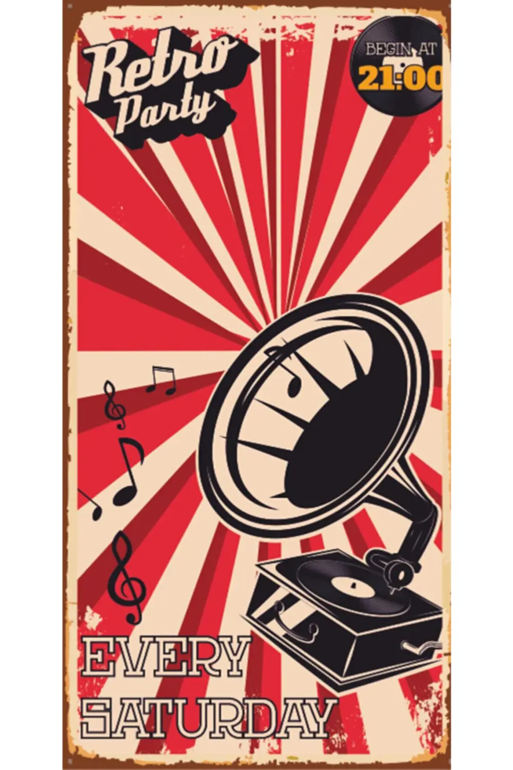 Retro Party - Retro Ahşap Poster – Özel Koleksiyon – Hbb