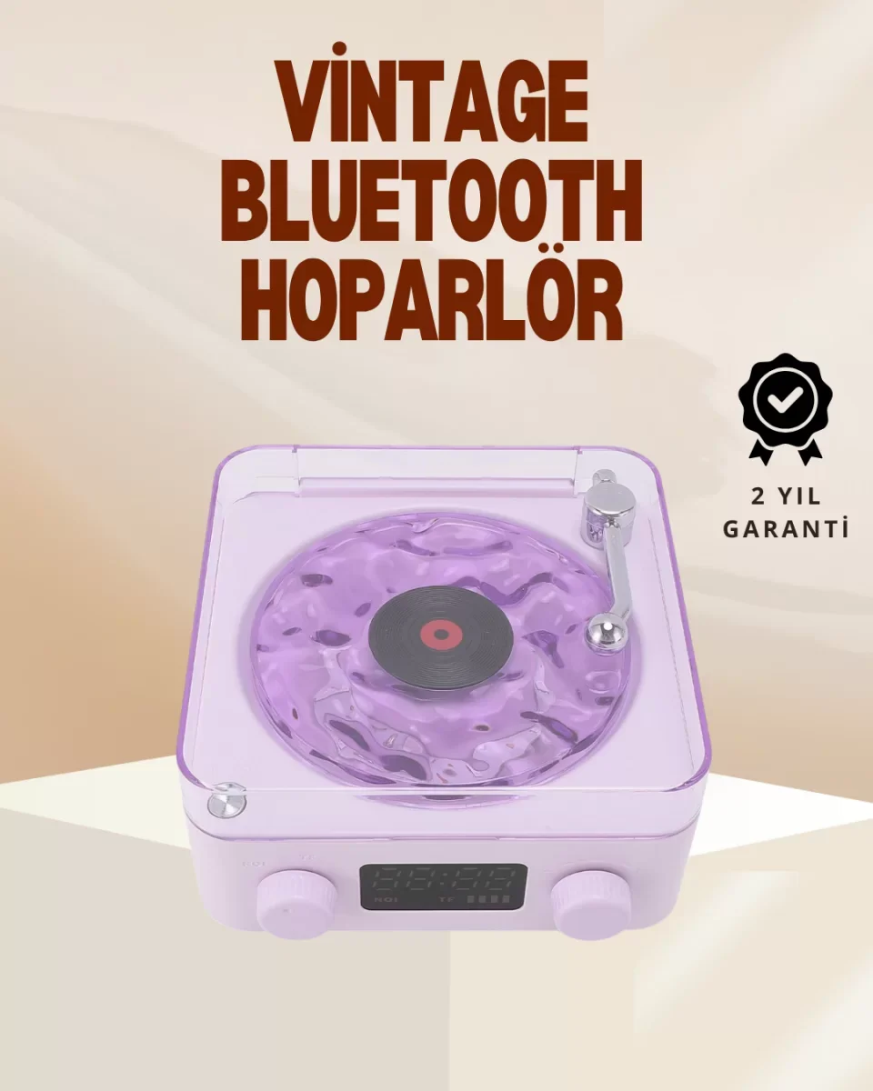 Retro Pikap Hoparlör – Şarjlı Kablosuz Projektör ve Gece Lambası - Lisinya