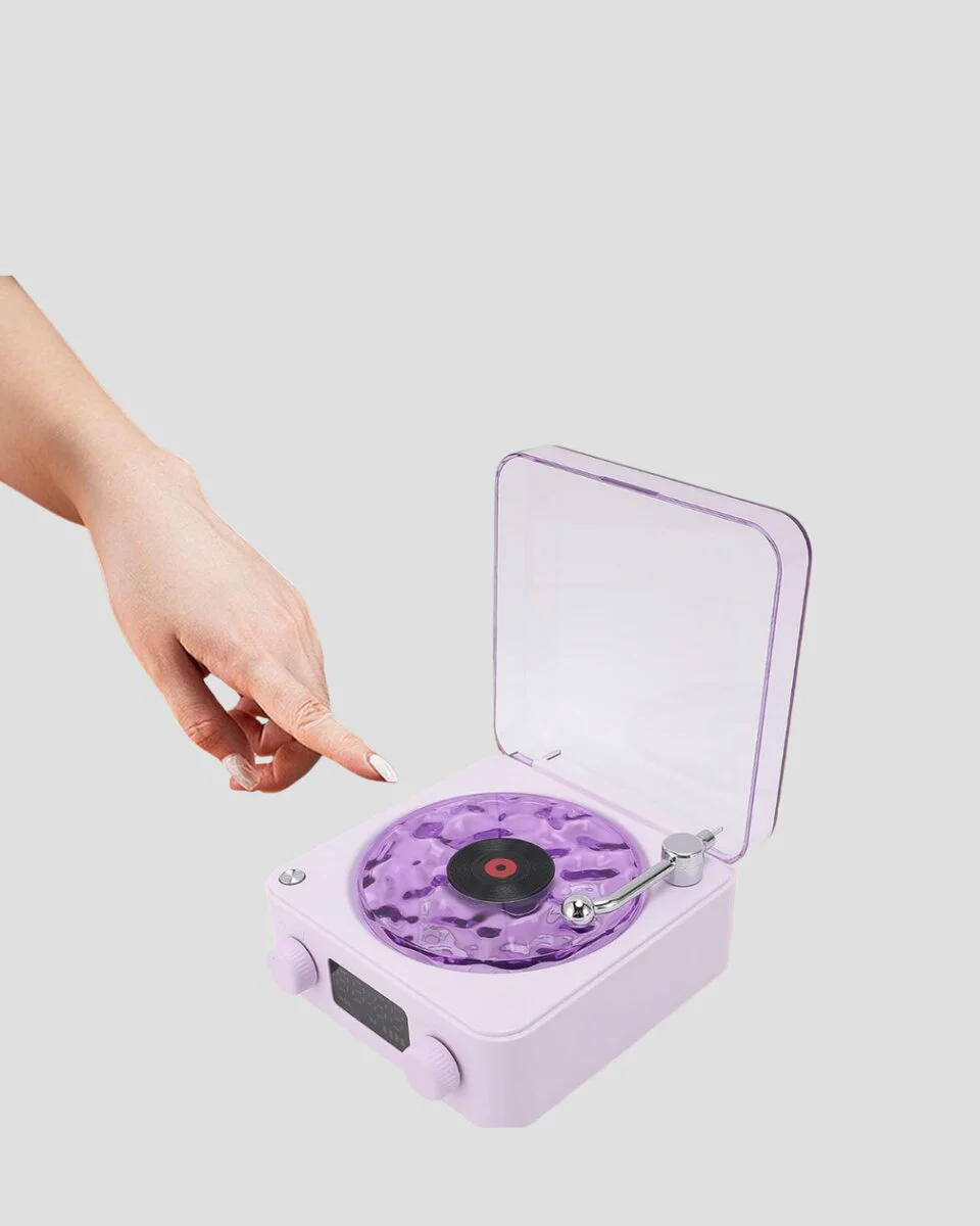 Retro Pikap Hoparlör 360 Derece Ses Projektörlü Gece Lambası Bluetooth Çok Fonksiyonlu