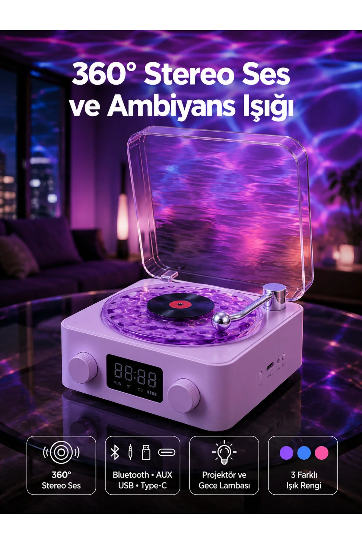 Retro Pikap Tasarımlı Bluetooth Hoparlör – Projektörlü Şarjlı Lamba Retro Pikap Tasarımlı Bluetooth Hoparlör – Projektörlü Şarjlı Lamba