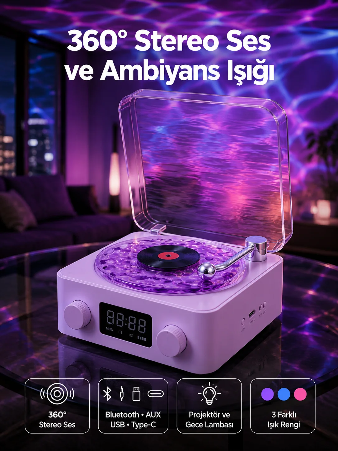 Retro Pikap Tasarımlı Bluetooth Hoparlör – Projektörlü Şarjlı Lamba Retro Pikap Tasarımlı Bluetooth Hoparlör – Projektörlü Şarjlı Lamba