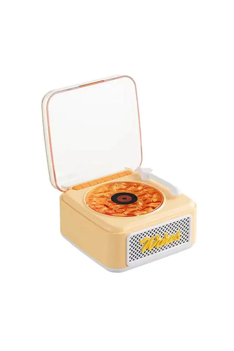 Retro Plak Hoparlör - Bluetooth, Projektör ve Gece Lambalı 360° Sesli Nostalji Müzik Çalar Sarı Fiyatı, Yorumları ve Özellikleri