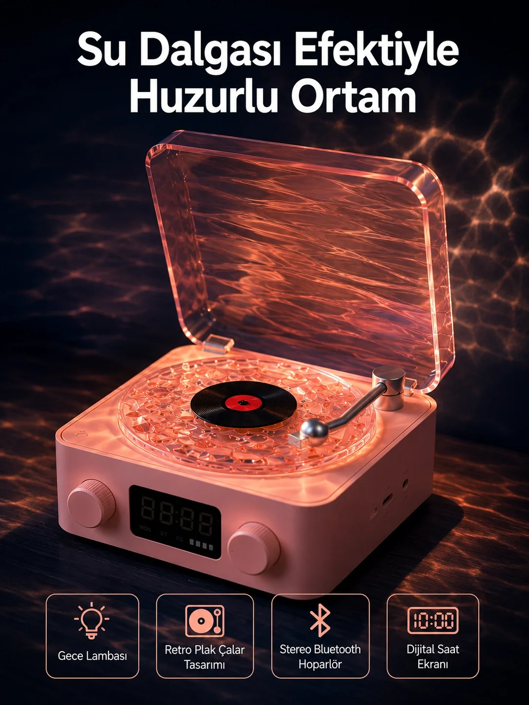Retro Saatli Bluetooth Hoparlör – Gece Lambalı Kristal Ses Kalitesi Yeni Nesil Fiyatı, Yorumları ve Özellikleri