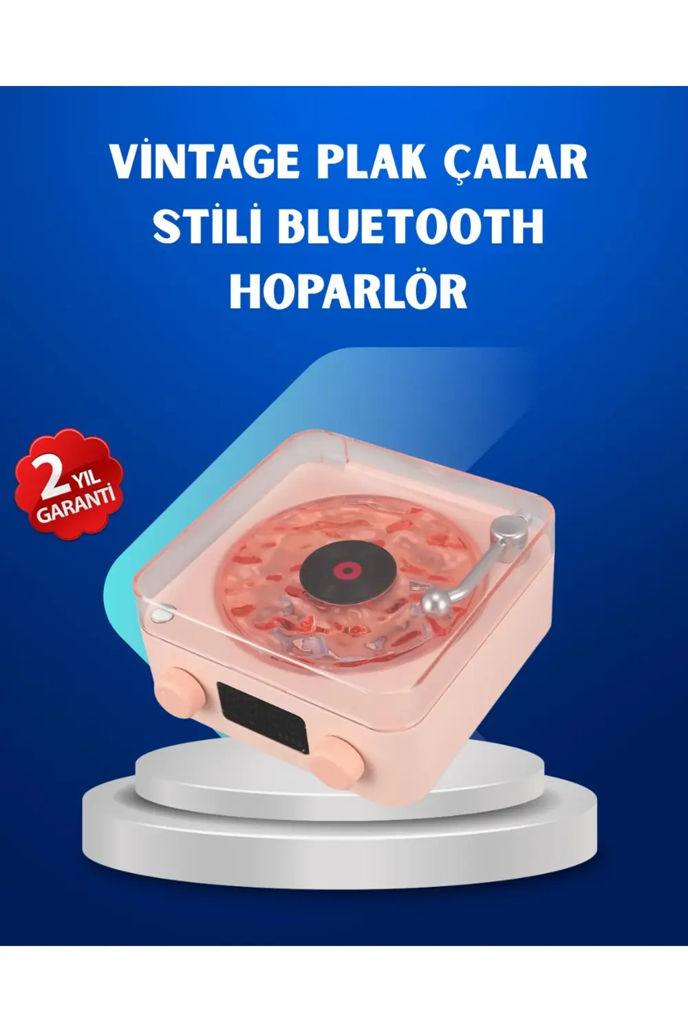 Retro Saatli Bluetooth Hoparlör – Gece Lambalı Kristal Ses Kalite