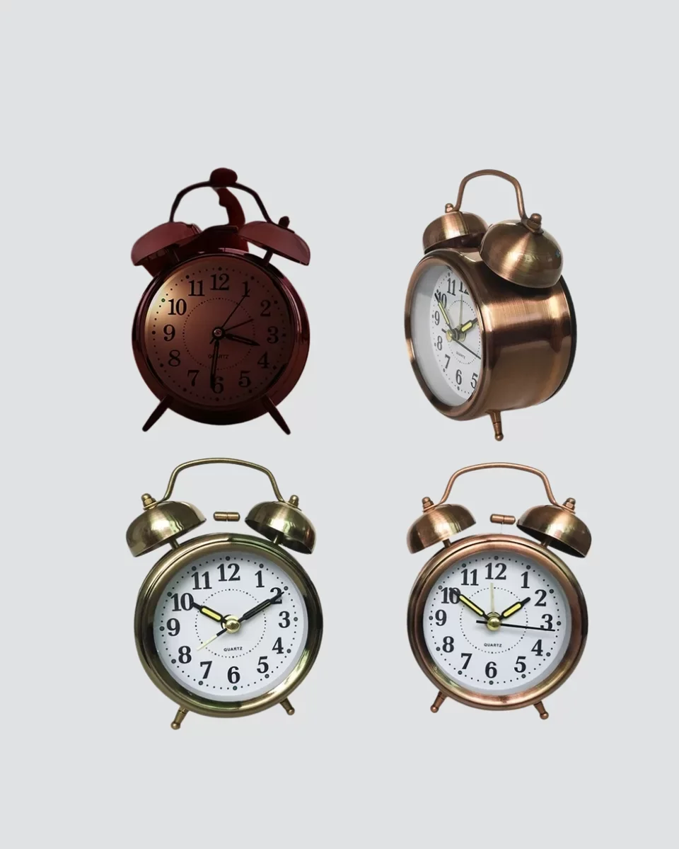 Retro Tarz Bronz Dekoratif Masa Saati Yüksek Sesli Alarm