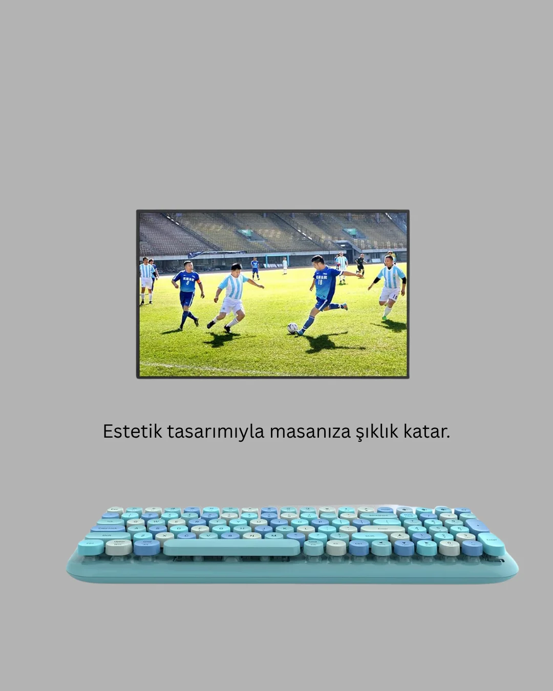 Retro Tarz Kablosuz Klavye Mouse Seti – 104 Tuşlu, Ergonomik Tasarım