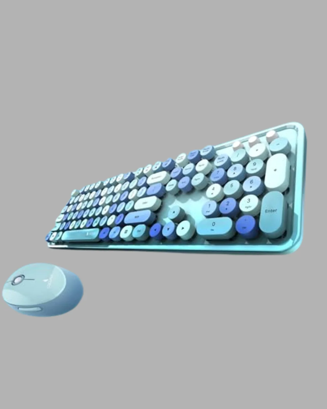 Retro Tarz Kablosuz Klavye Mouse Seti – 104 Tuşlu, Ergonomik Tasarım