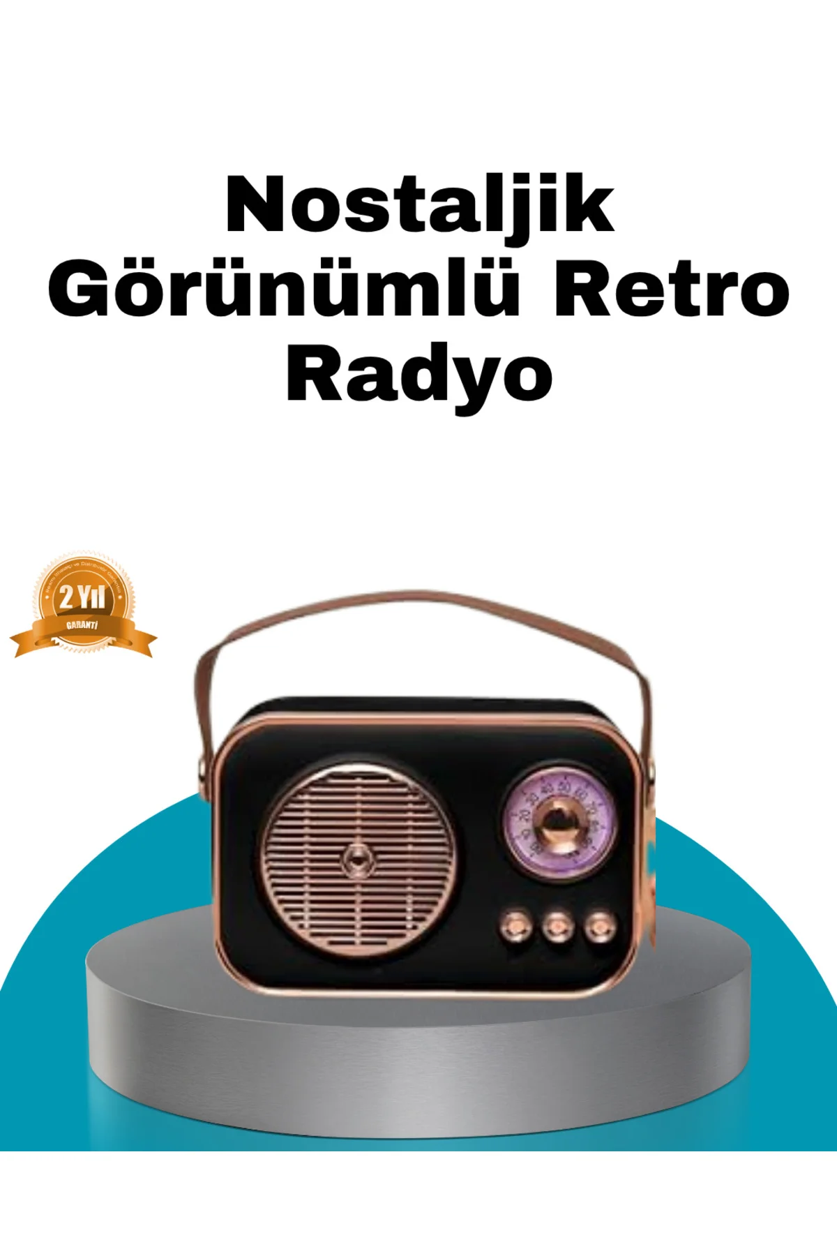 Retro Tarz Kablosuz Radyo – Bluetooth, USB ve TF Kart Girişli