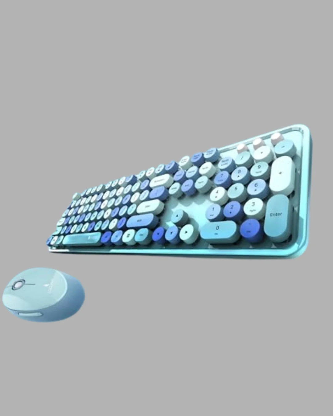 Retro Tarz Kablosuz Klavye Mouse Seti – 104 Tuşlu, Ergonomik Tasarım