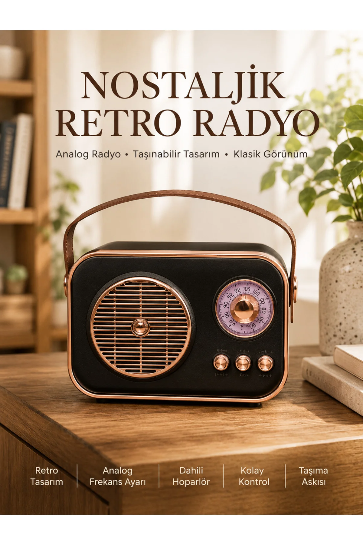Retro Tarz Kablosuz Radyo – Bluetooth, USB ve TF Kart Girişli Retro Tarz Kablosuz Radyo – Bluetooth, USB ve TF Kart Girişli