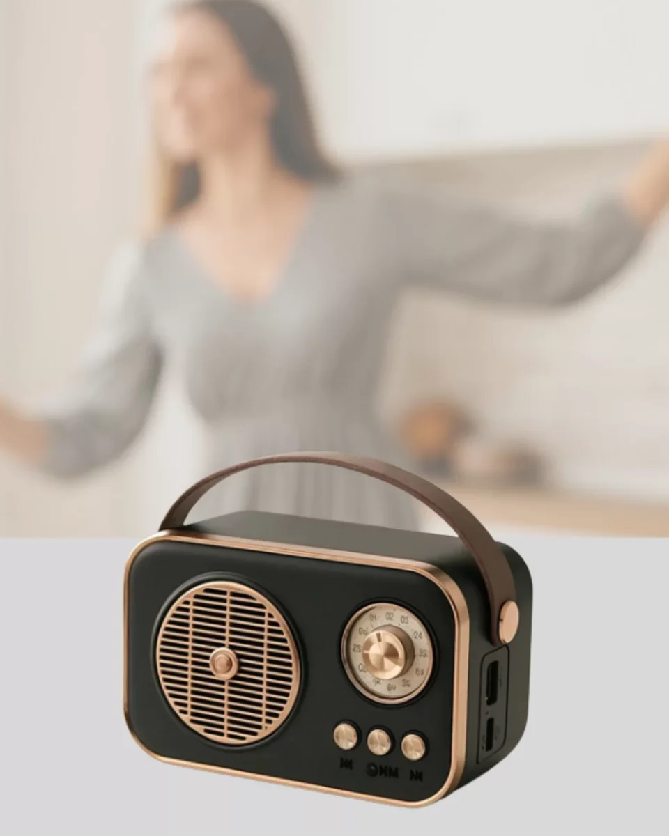 Retro Tarz Kablosuz Radyo - Bluetooth, USB ve TF Kart Girişli Vintage Müzik Cihazı