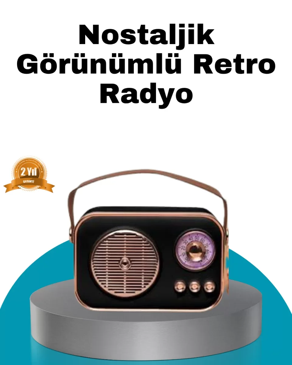 Retro Tarz Kablosuz Radyo – Bluetooth, USB ve TF Kart Girişli - L