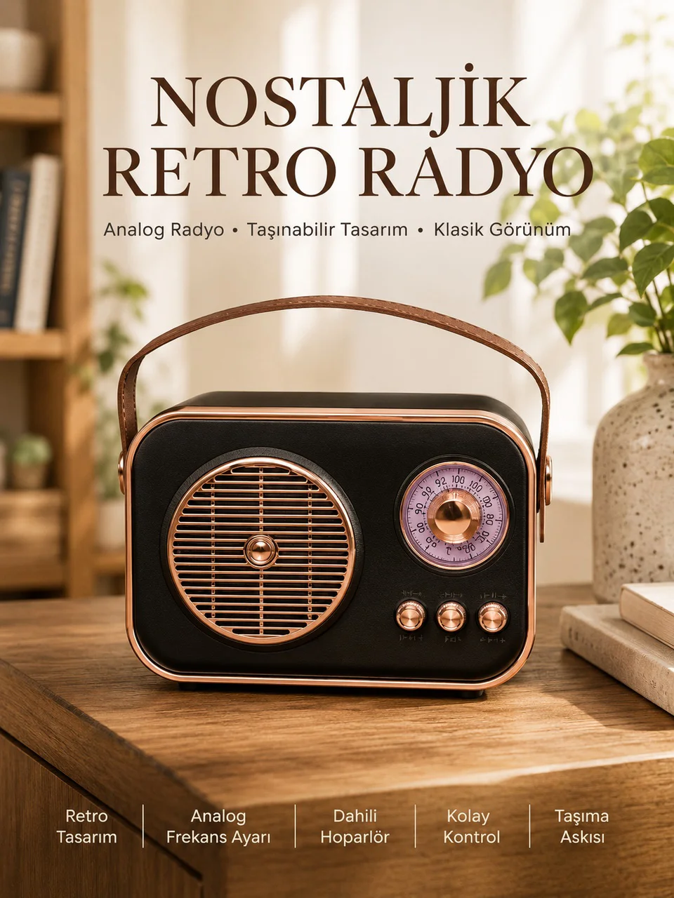 Retro Tarz Kablosuz Radyo Bluetooth, Usb Ve Tf Kart Girişli - Lisinya