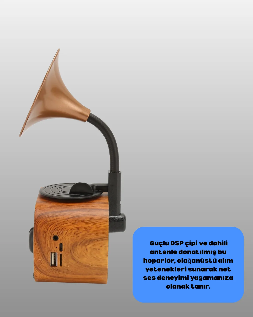 Retro Tasarımlı Mini Bluetooth Hoparlör ve FM Radyo Çoklu Medya Yeni Nesil