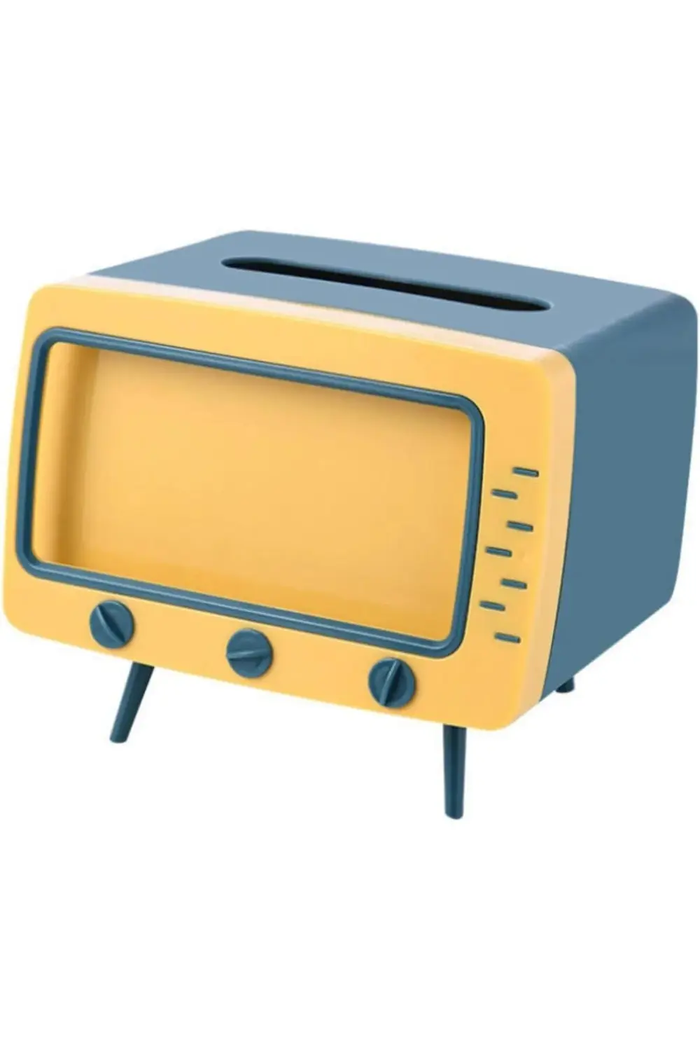 Retro Telefon Tutucu, Masaüstü Peçetelik Cep Telefonu (Lacivert)