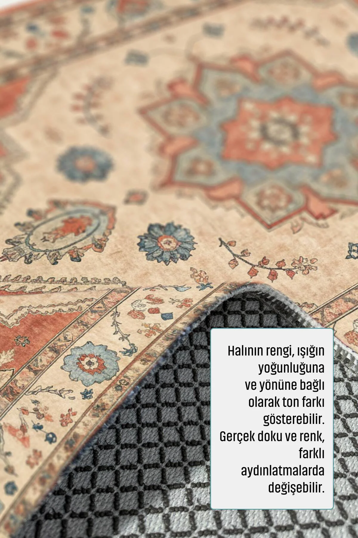 Retro Terracota Yeşil Şönil Halı Kilim Yolluk Kaymaz Yıkanabilir 