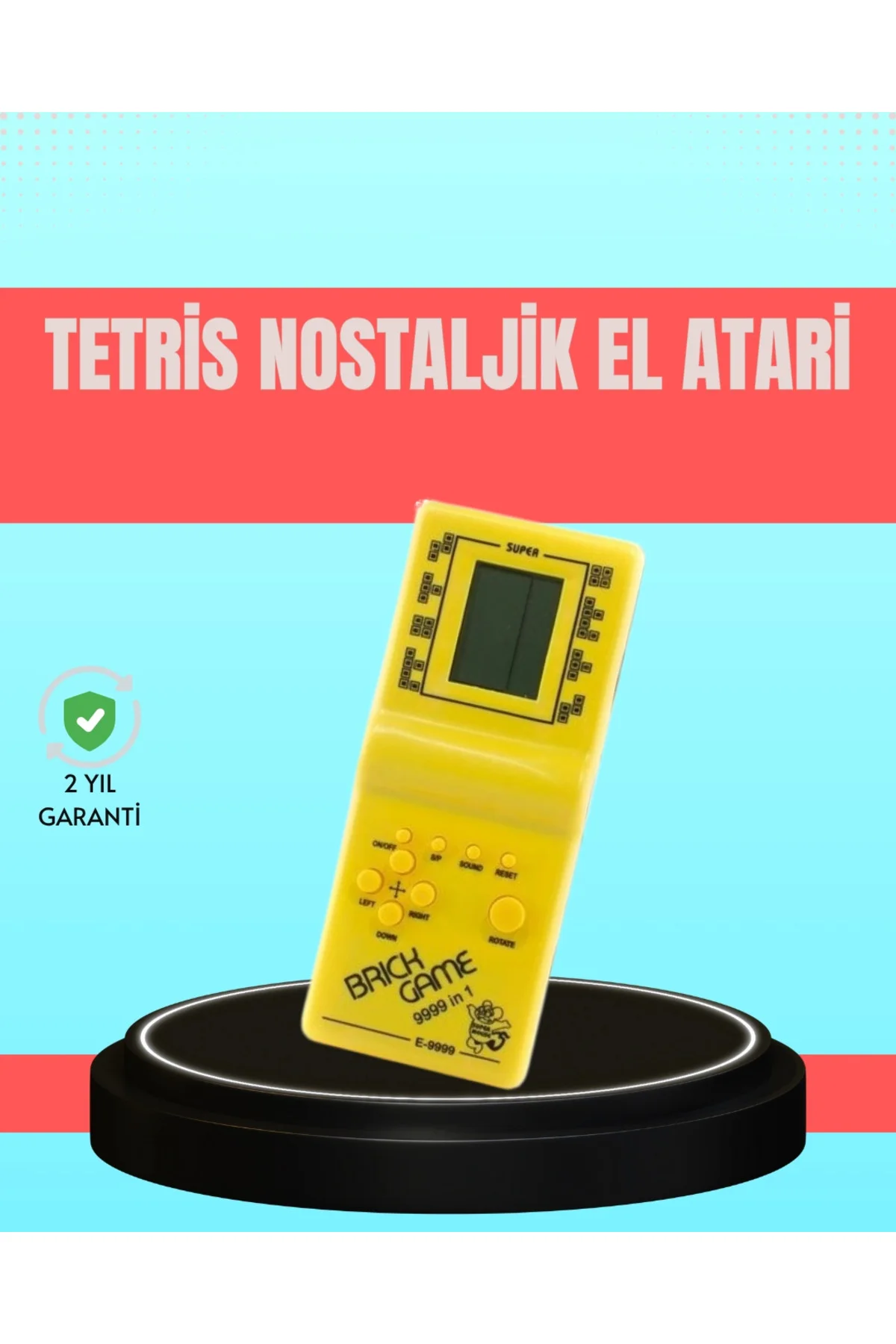 Retro Tetris El Aterisi – Pil ile Çalışan Taşınabilir Mini Oyun K