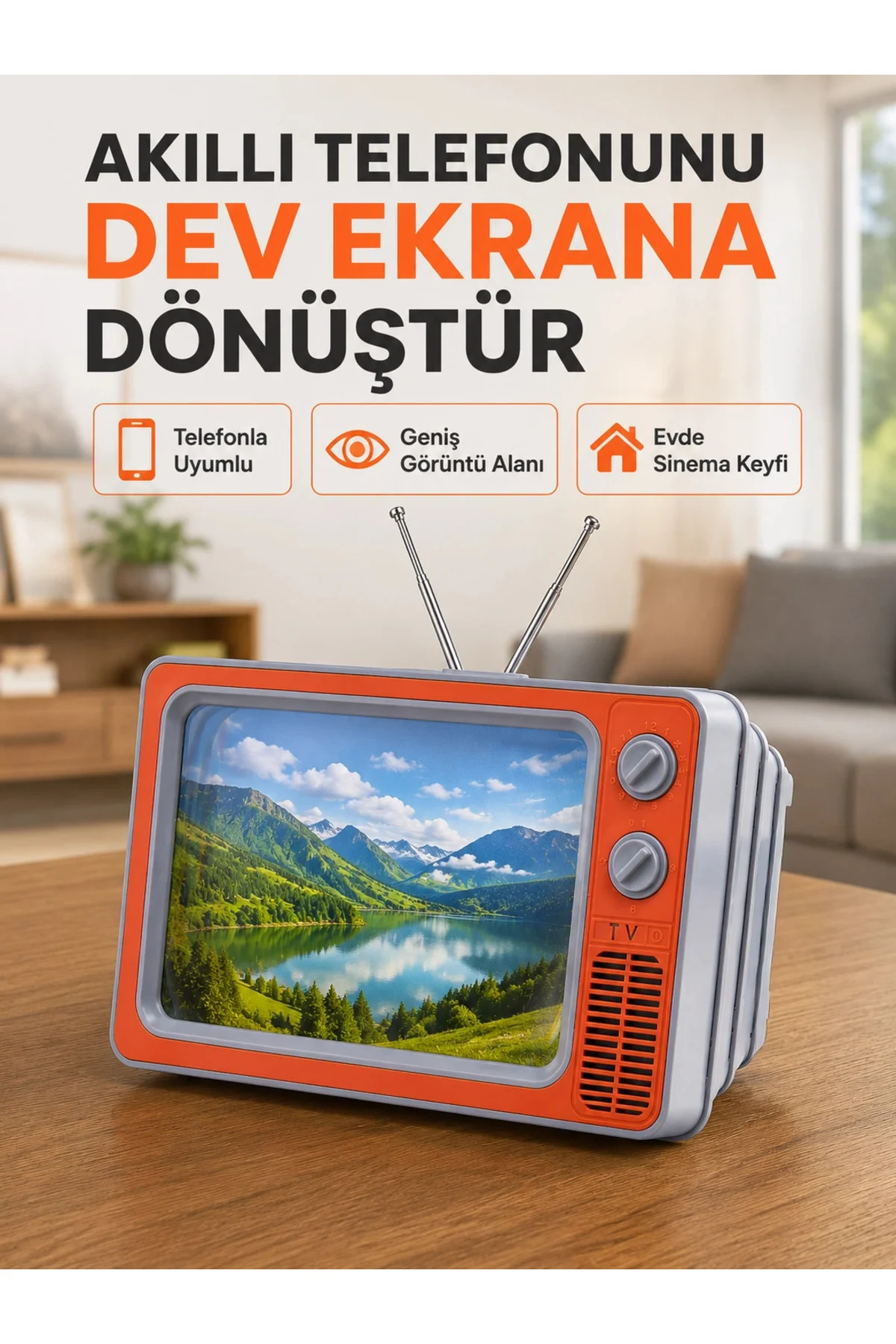 Retro Tv Telefon Ekran Büyütücü 12'' Hd Görüntü Büyütme Standlı Katlanabilir Telefon Tu Retro Tv Telefon Ekran Büyütücü 12'' Hd Görüntü Büyütme Standlı Katlanabilir Telefon Tu