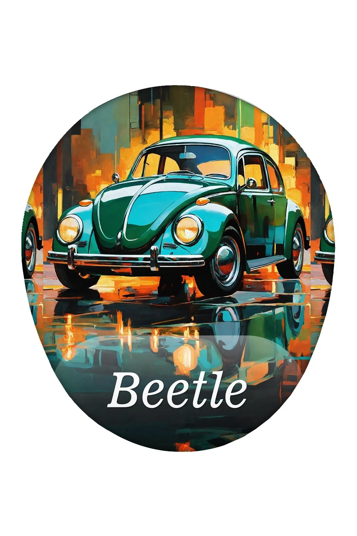 Retro Vosvos Beetle Desenli Bilek Destekli Mouse Pad Ergonomik Ka