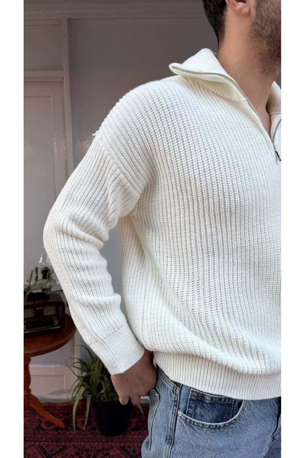 Retro Yarım Fermuar