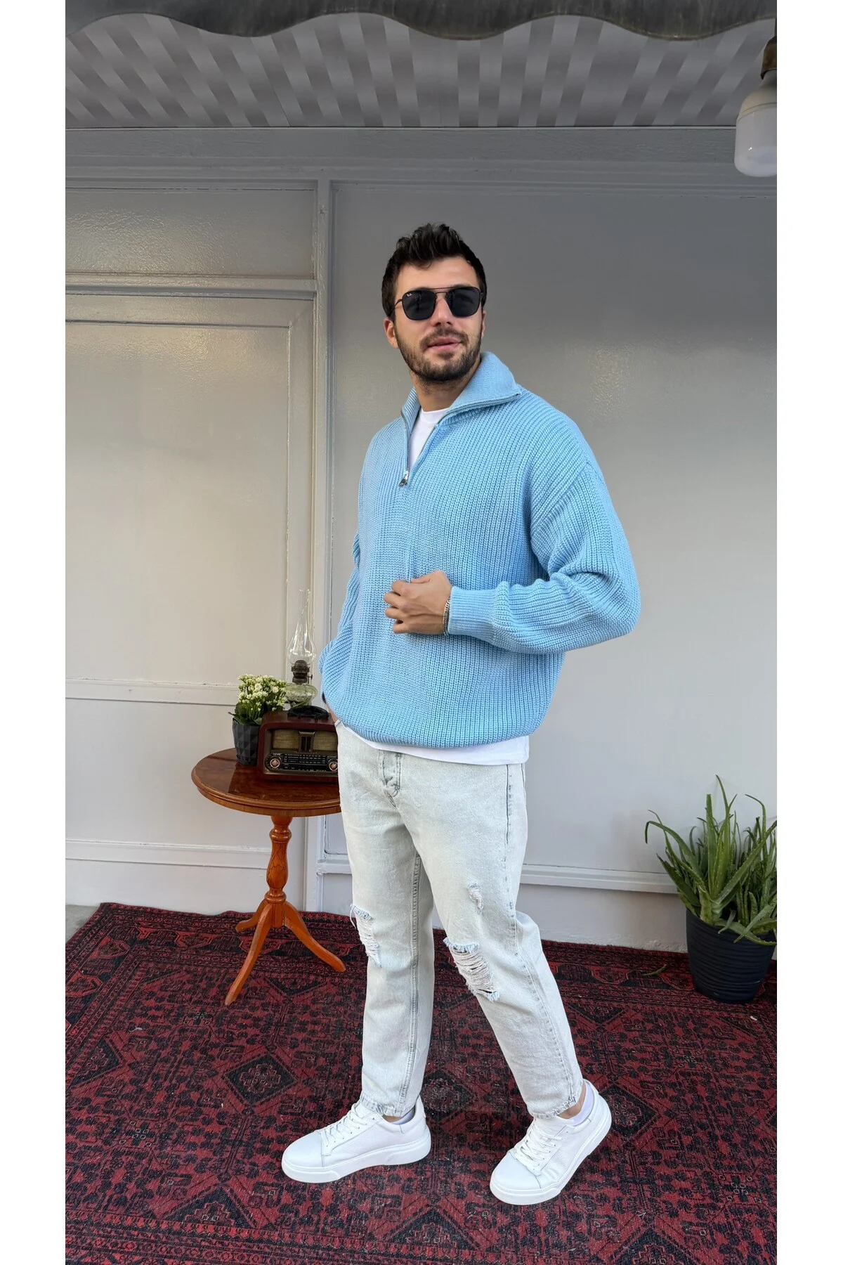 Retro Yarım Fermuar
