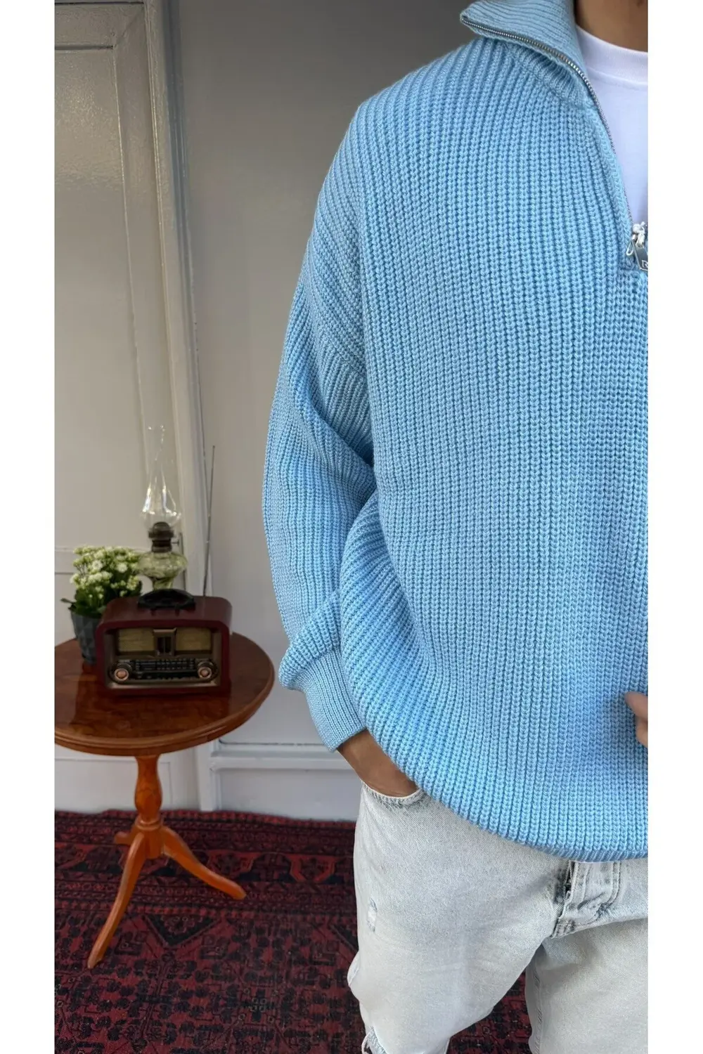 Retro Yarım Fermuar