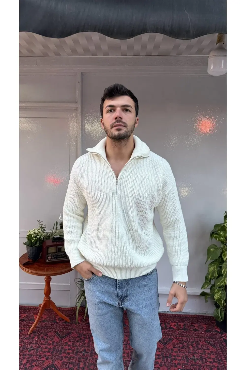 Retro Yarım Fermuar