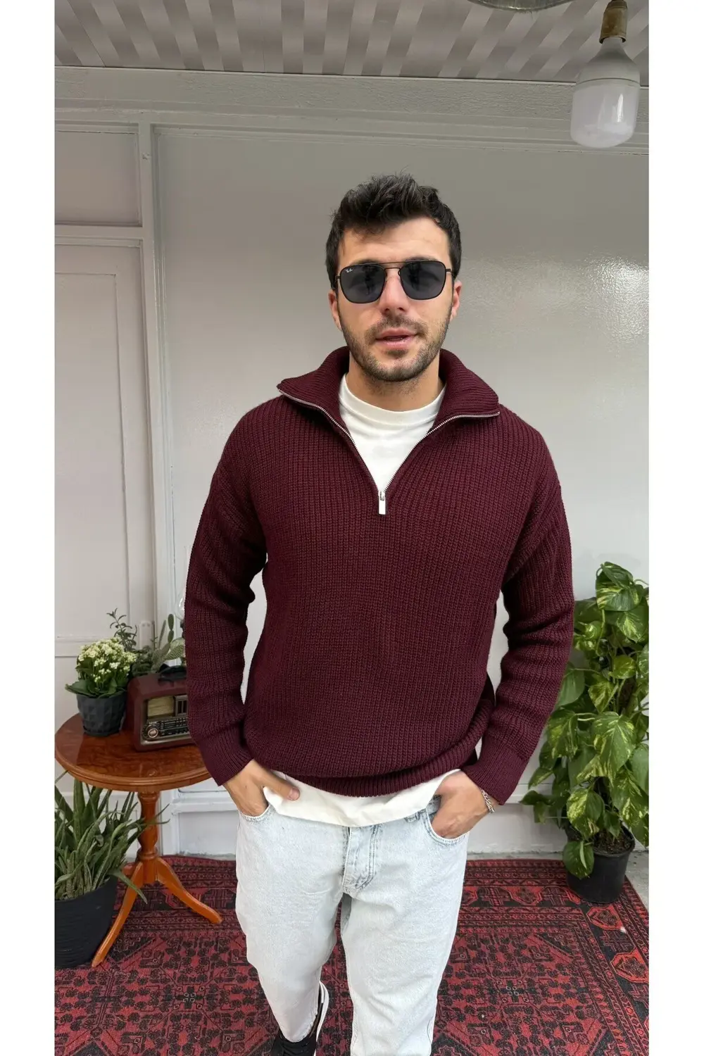 Retro Yarım Fermuar