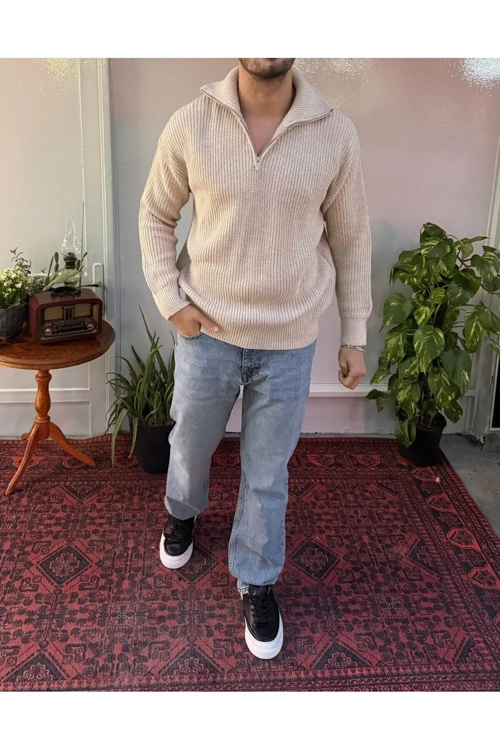 Retro Yarım Fermuar