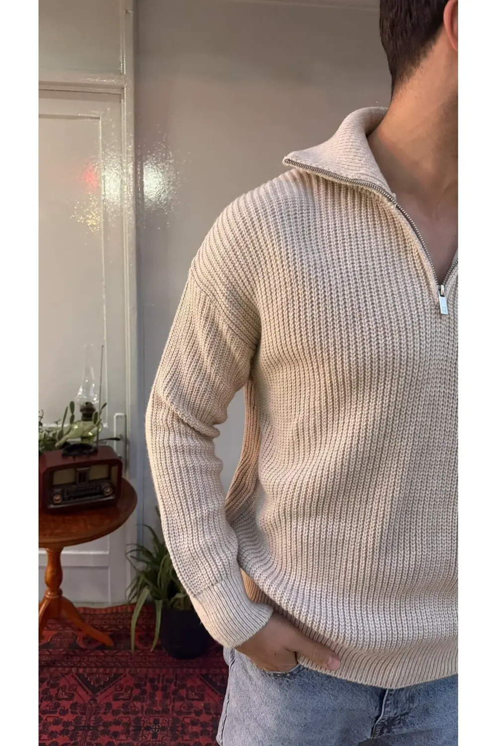 Retro Yarım Fermuar