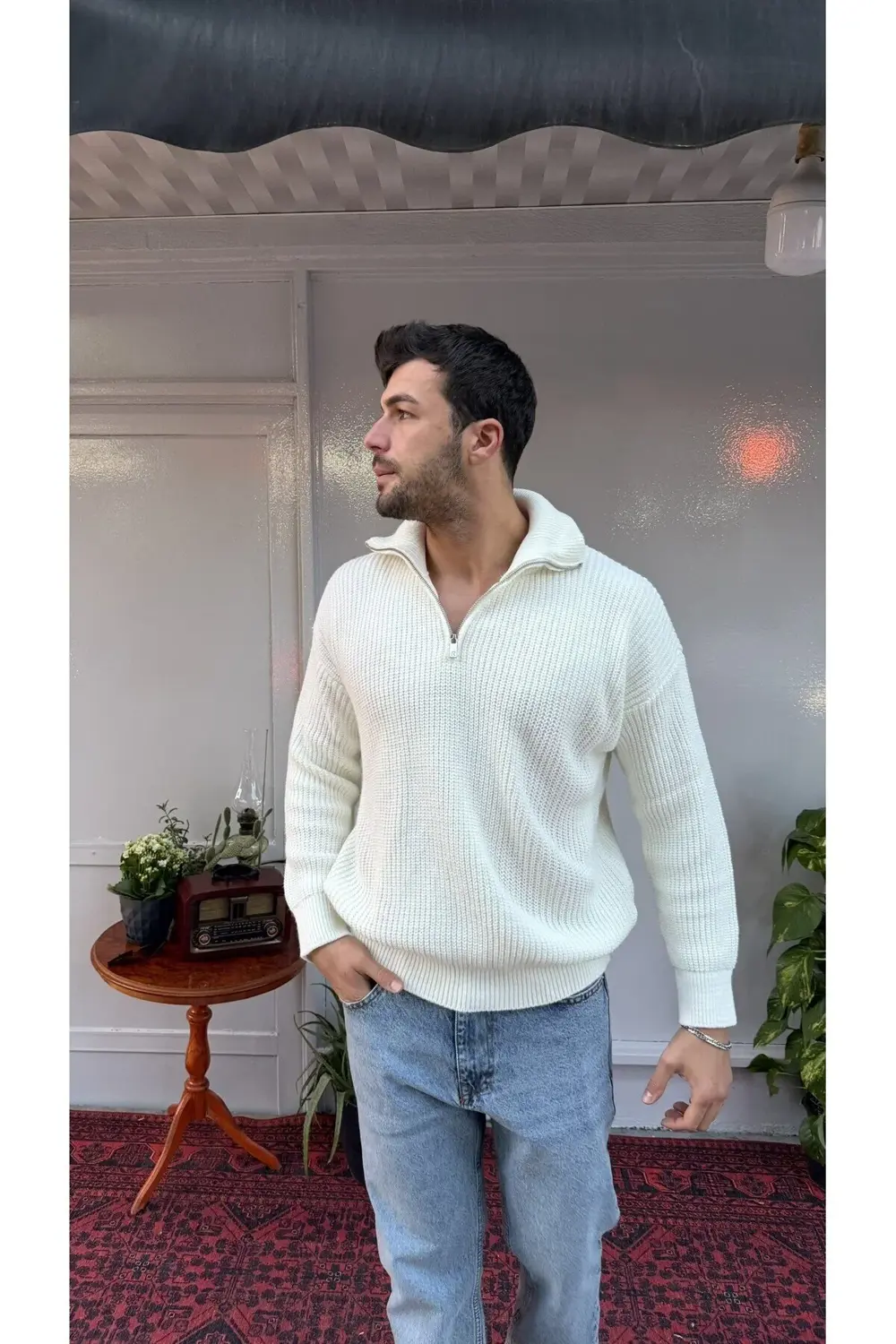 Retro Yarım Fermuar